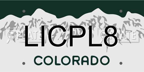 LICPL8 Colorado License Plate