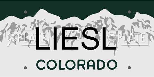 LIESL Colorado License Plate