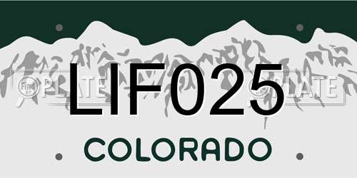 LIF025 Colorado License Plate
