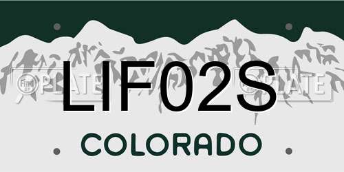 LIF02S Colorado License Plate