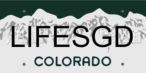 LIFESGD Colorado License Plate