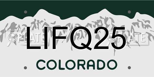 LIFQ25 Colorado License Plate