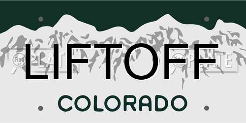 LIFTOFF Colorado License Plate