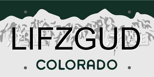 LIFZGUD Colorado License Plate