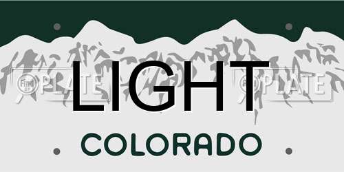 LIGHT Colorado License Plate