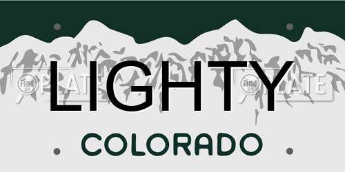 LIGHTY Colorado License Plate