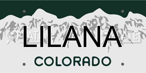 LILANA Colorado License Plate