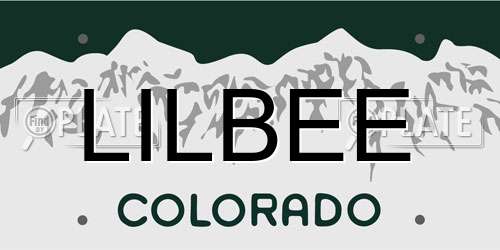 LILBEE Colorado License Plate