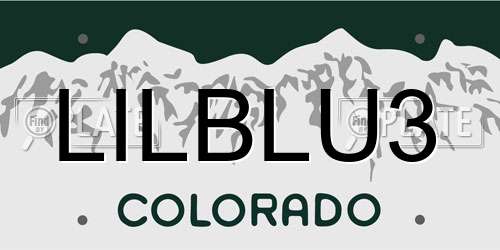 LILBLU3 Colorado License Plate