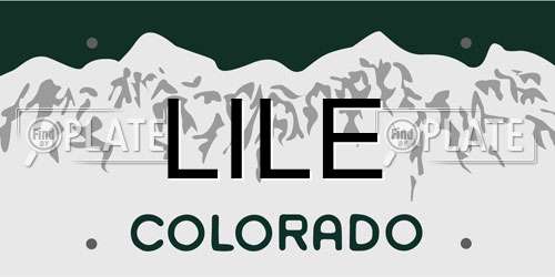 LILE Colorado License Plate