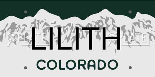 LILITH Colorado License Plate