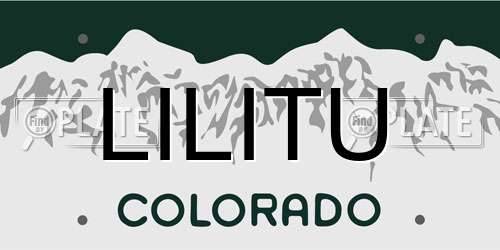 LILITU Colorado License Plate