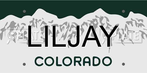 LILJAY Colorado License Plate