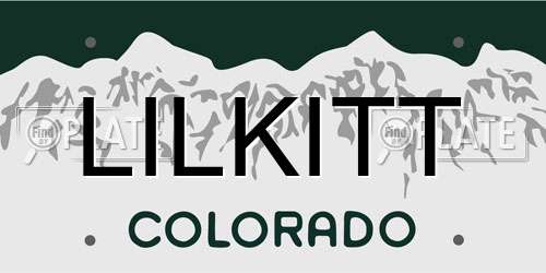 LILKITT Colorado License Plate