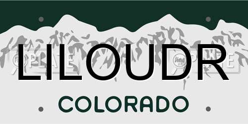 LILOUDR Colorado License Plate