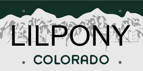 LILPONY Colorado License Plate