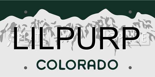 LILPURP Colorado License Plate