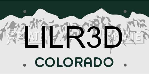 LILR3D Colorado License Plate