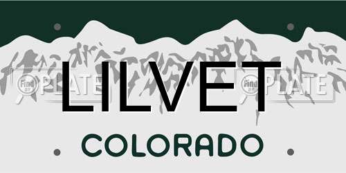 LILVET Colorado License Plate