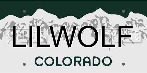 LILWOLF Colorado License Plate