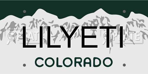 LILYETI Colorado License Plate
