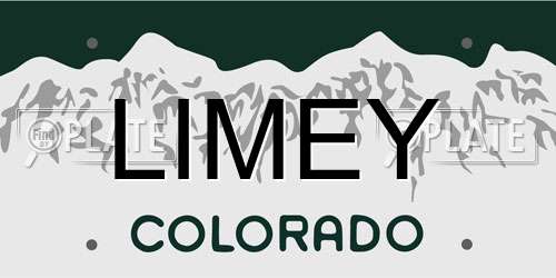 LIMEY Colorado License Plate