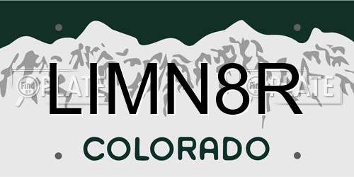 LIMN8R Colorado License Plate