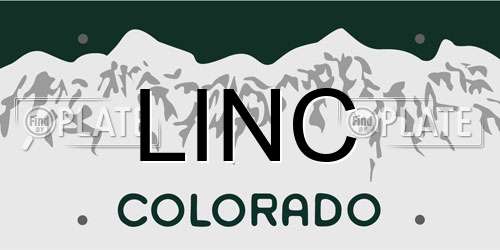 LINC Colorado License Plate