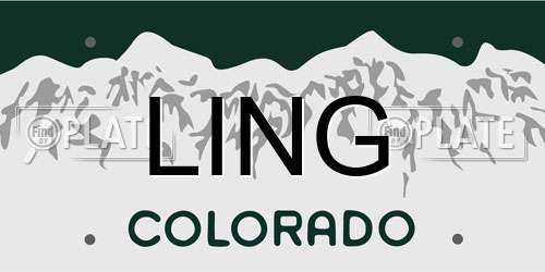 LING Colorado License Plate
