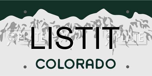LISTIT Colorado License Plate