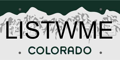 LISTWME Colorado License Plate