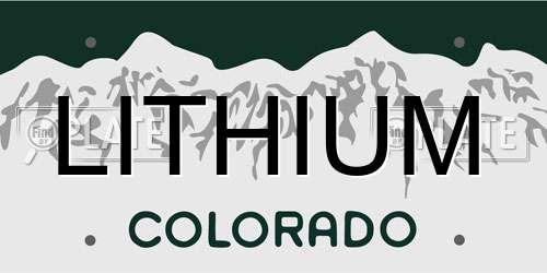 LITHIUM Colorado License Plate