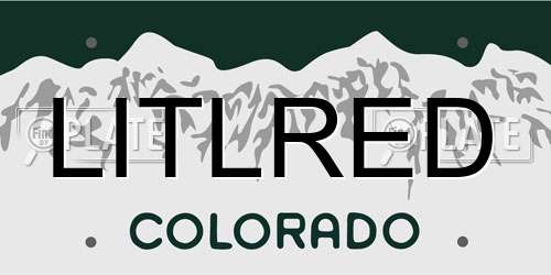 LITLRED Colorado License Plate