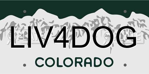 LIV4DOG Colorado License Plate
