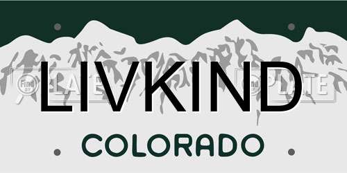 LIVKIND Colorado License Plate