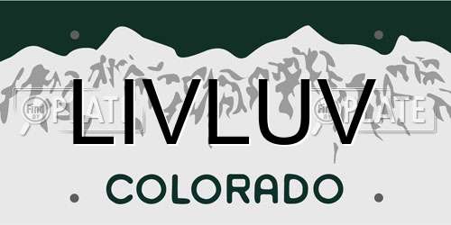 LIVLUV Colorado License Plate