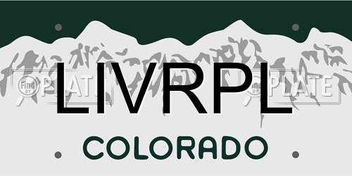LIVRPL Colorado License Plate
