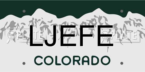 LJEFE Colorado License Plate