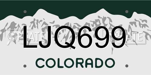 LJQ699 Colorado License Plate