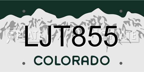 LJT855 Colorado License Plate