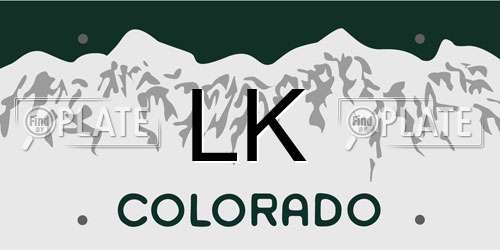 LK Colorado License Plate