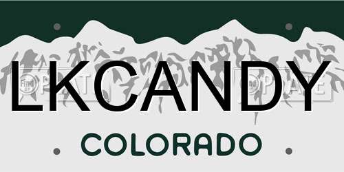 LKCANDY Colorado License Plate