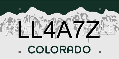 LL4A7Z Colorado License Plate