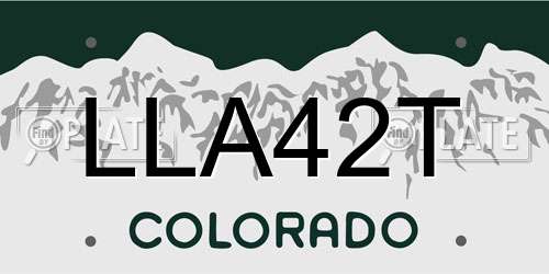 LLA42T Colorado License Plate