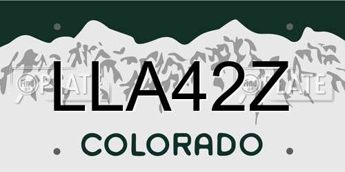 LLA42Z Colorado License Plate