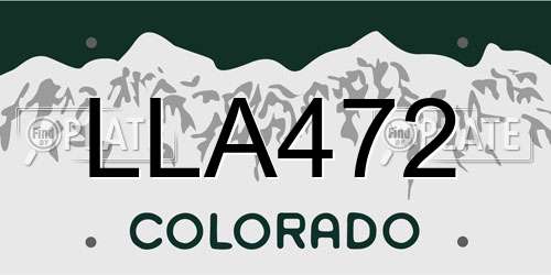 LLA472 Colorado License Plate