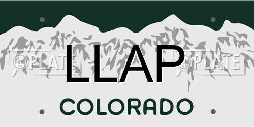 LLAP Colorado License Plate
