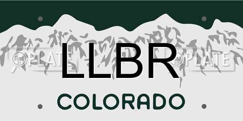 LLBR Colorado License Plate