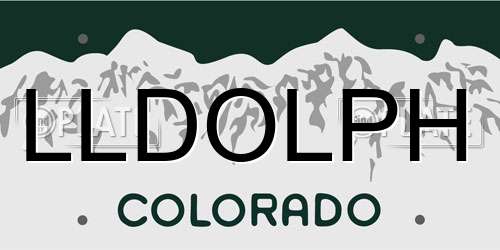 LLDOLPH Colorado License Plate