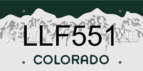 LLF551 Colorado License Plate